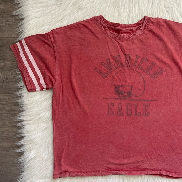 American Eagle Woodstock Football oversized cropped shirt Medium - Picture 2 of 9